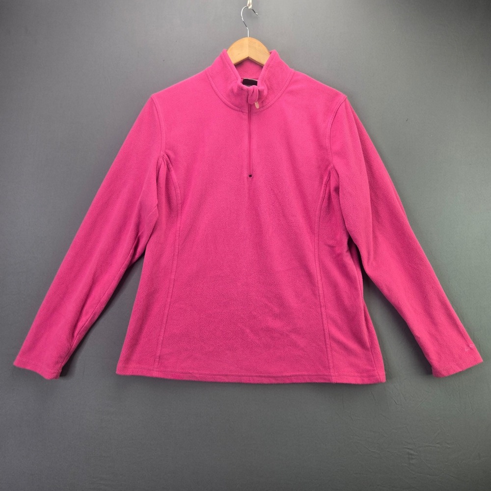 Champion C9 Fleece Pullover Quarter Zip Jacket Large Pink Long Sleeve Mock Neck